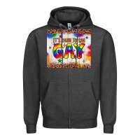 Charcoal Heather it's okay to say gay tumbler Zipper Hoodie - JahusDesignShop