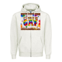 Oatmeal Heather it's okay to say gay tumbler Zipper Hoodie - JahusDesignShop