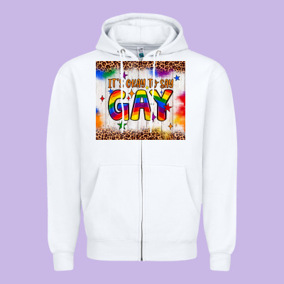 It's Okay To Say Gay Tumbler Zipper Hoodie Designed By Jahusdesignshop