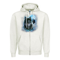 T Shirt, Grey Wolf Hunting Ground, Icy Moon, Forest, Galaxy Zipper Hoodie | Teevron