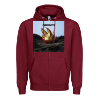 Burgundy Clear Design Zipper Hoodie - linhVisuals