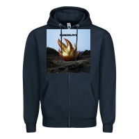 Navy Clear Design Zipper Hoodie - linhVisuals
