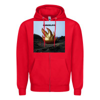 Red Clear Design Zipper Hoodie - linhVisuals