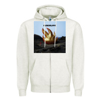 Oatmeal Heather Clear Design Zipper Hoodie - linhVisuals