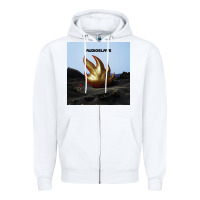 White Clear Design Zipper Hoodie - linhVisuals
