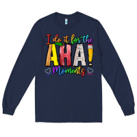 Navy IDiot Of The Aha Moments Long Sleeve Tee - CowhideDigitalArt