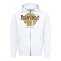 White baker street cafe 221b london   sherlock holmes fans Zipper Hoodie - linhVisuals