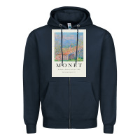 Navy Claude Monet 1888 Zipper Hoodie - linhVisuals