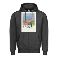 Charcoal Heather Claude Monet 1888 Zipper Hoodie - linhVisuals