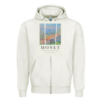 Oatmeal Heather Claude Monet 1888 Zipper Hoodie - linhVisuals