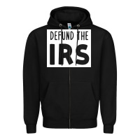 Black defund the irs Zipper Hoodie - linhVisuals