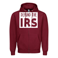 Burgundy defund the irs Zipper Hoodie - linhVisuals