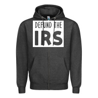 Charcoal Heather defund the irs Zipper Hoodie - linhVisuals