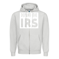 Dove Grey defund the irs Zipper Hoodie - linhVisuals