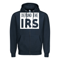 Navy defund the irs Zipper Hoodie - linhVisuals