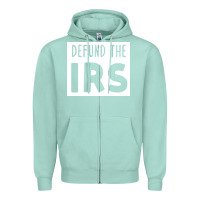 Seafoam defund the irs Zipper Hoodie - linhVisuals
