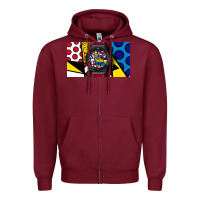 Burgundy hublot Zipper Hoodie - linhVisuals