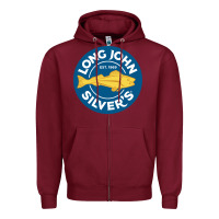 Burgundy resto,  silver's Zipper Hoodie - linhVisuals
