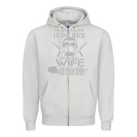 Dove Grey mess with my wife and they Zipper Hoodie - linhVisuals