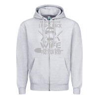 Heather Grey mess with my wife and they Zipper Hoodie - linhVisuals