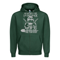 Sports Green mess with my wife and they Zipper Hoodie - linhVisuals