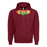 Burgundy resto, nathan's Zipper Hoodie - linhVisuals