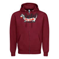 Burgundy resto portillo's Zipper Hoodie - linhVisuals