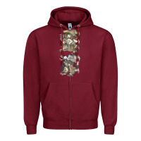 Burgundy where the wild things are Zipper Hoodie - linhVisuals