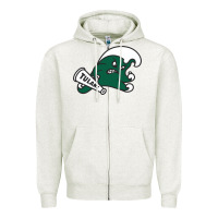 Oatmeal Heather tulane green wave Zipper Hoodie - linhVisuals