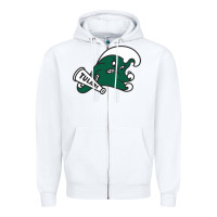 White tulane green wave Zipper Hoodie - linhVisuals