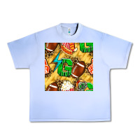 Grape Ice american football go with thunder and leopard  seamless pattern Urban Heavy Tee - BundleAndBundleShop