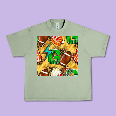 American Football Go With Thunder And Leopard  Seamless Pattern Urban Heavy Tee Designed By Bundleandbundleshop