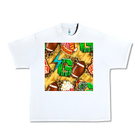 White american football go with thunder and leopard  seamless pattern Urban Heavy Tee - BundleAndBundleShop