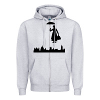 Heather Grey marry poppins Zipper Hoodie - linhVisuals