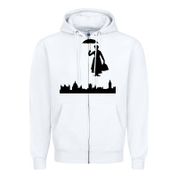 White marry poppins Zipper Hoodie - linhVisuals