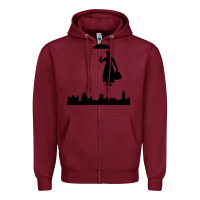 Burgundy marry poppins Zipper Hoodie - linhVisuals