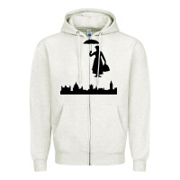 Oatmeal Heather marry poppins Zipper Hoodie - linhVisuals