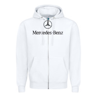 White mercedez benz [tw] Zipper Hoodie - linhVisuals