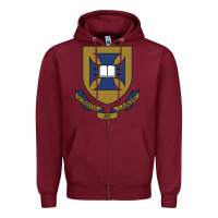 Burgundy university of queensland Zipper Hoodie - linhVisuals