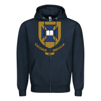 Navy university of queensland Zipper Hoodie - linhVisuals