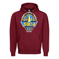 Burgundy chicago women sport Zipper Hoodie - linhVisuals