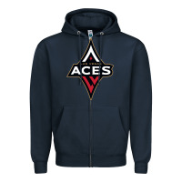 Navy the aces, la women sport Zipper Hoodie - linhVisuals