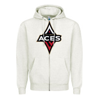 Oatmeal Heather the aces, la women sport Zipper Hoodie - linhVisuals