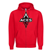 Red the aces, la women sport Zipper Hoodie - linhVisuals