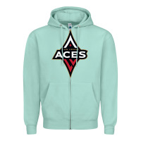 Seafoam the aces, la women sport Zipper Hoodie - linhVisuals