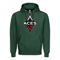 Sports Green the aces, la women sport Zipper Hoodie - linhVisuals