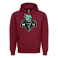 Burgundy new york women sport Zipper Hoodie - linhVisuals