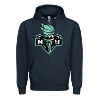 Navy new york women sport Zipper Hoodie - linhVisuals