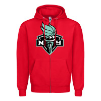 Red new york women sport Zipper Hoodie - linhVisuals