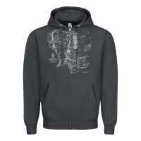 Smoke middle earth map [tb] Zipper Hoodie - linhVisuals